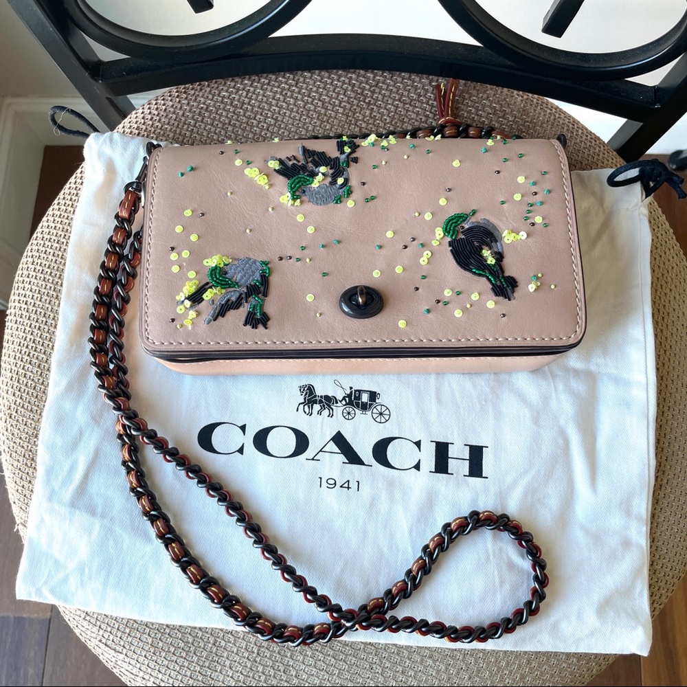 Coach 1941 collection beaded & embroidered turnlock crossbody dinky bag